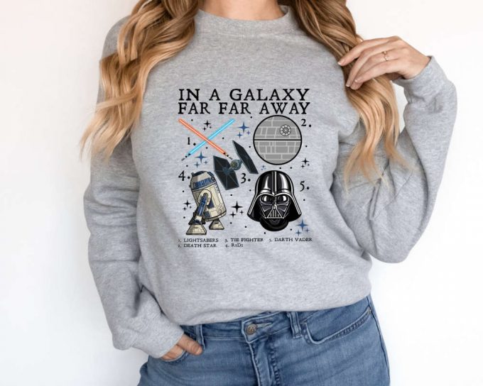 In A Galaxy Far Far Away Sweatshirt, Galaxy Sweater ,Light Sabers Sweater, Death Star Sweater, Tie Fighter Sweater,Gifts 2024Gifts 2024,Light Gift Sweater 3