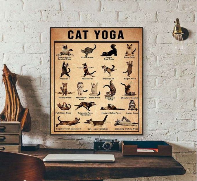 Iyengar Yoga Asanas Cat Yoga Cat Lover Poster For Home Decor Gift For Home Decor Gift 2