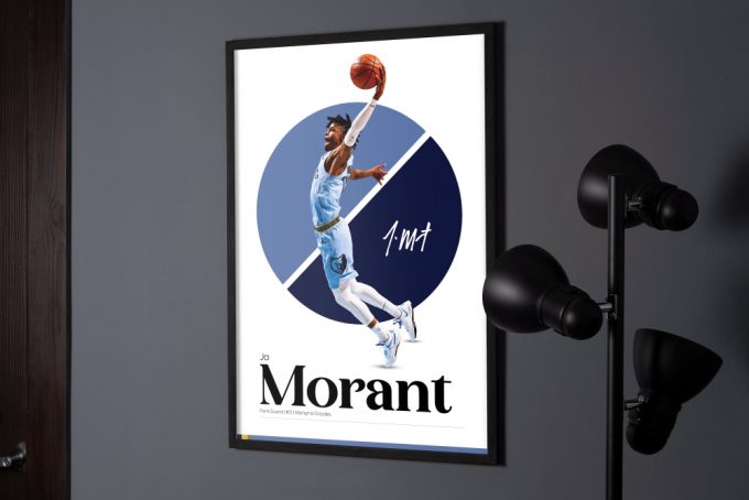 Ja Morant Poster, Memphis Grizzlies, Moran Poster, Basketball Gifts, Sports Poster, Basketball Player Poster, Basketball Wall Art 5