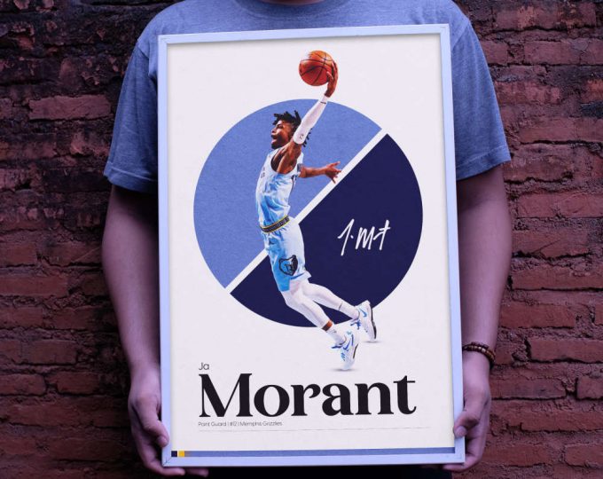 Ja Morant Poster, Memphis Grizzlies, Moran Poster, Basketball Gifts, Sports Poster, Basketball Player Poster, Basketball Wall Art 6