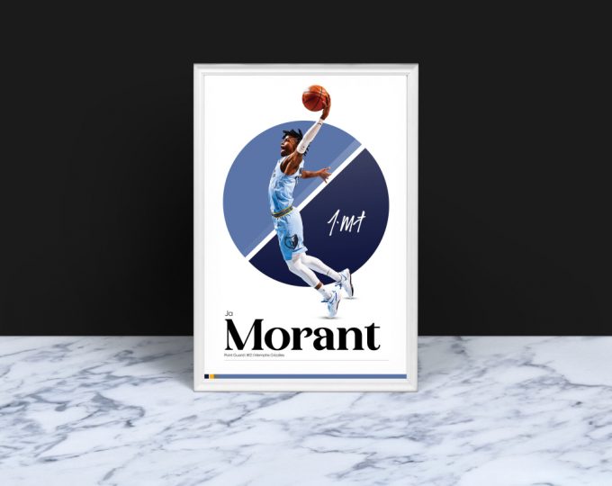 Ja Morant Poster, Memphis Grizzlies, Moran Poster, Basketball Gifts, Sports Poster, Basketball Player Poster, Basketball Wall Art 8