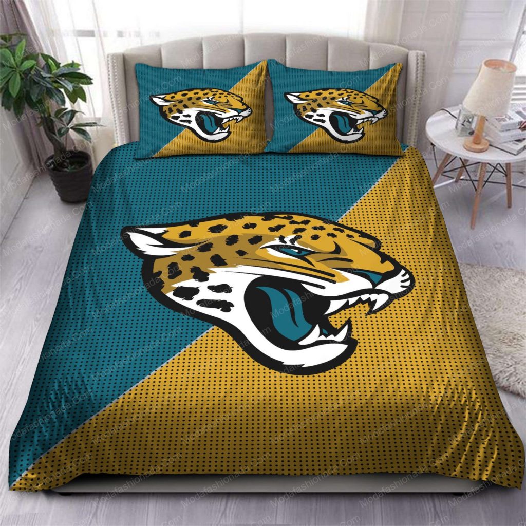 Exclusive Jacksonville Jaguars Teal Gold Bedding Set Gift For Fans - Perfect Gift For True Fans 2