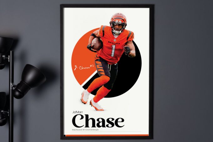 Jamarr Chase Poster, Cincinnati Bengals Poster, Bengals, Football Gifts, Sports Poster, Football Player Poster, Football Wall Art 4