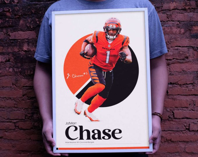 Jamarr Chase Poster, Cincinnati Bengals Poster, Bengals, Football Gifts, Sports Poster, Football Player Poster, Football Wall Art 6