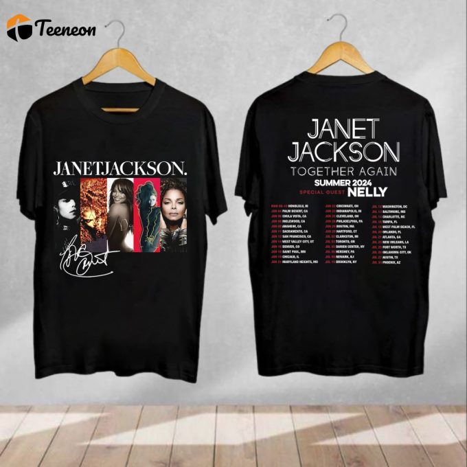 Janet Jackson Collection: Singer T-Shirt Together Again &Amp;Amp; Tour 2024 Summer Shirt 1