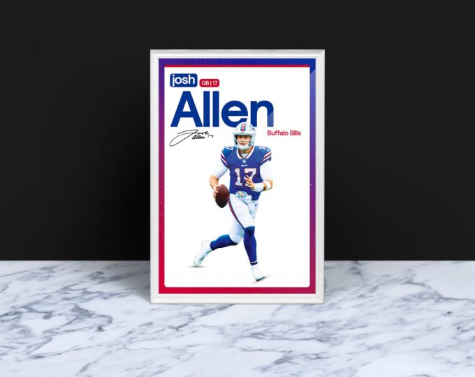 Josh Allen Poster, Buffalo Bills, Bills Football, Football Gifts, Sports Poster, Football Player Poster, Football Wall Art, Bills Wall Art 4