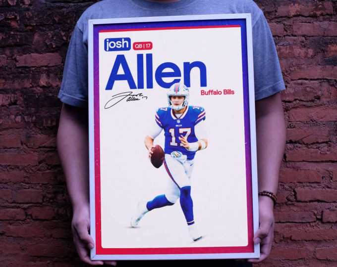 Josh Allen Poster, Buffalo Bills, Bills Football, Football Gifts, Sports Poster, Football Player Poster, Football Wall Art, Bills Wall Art 5