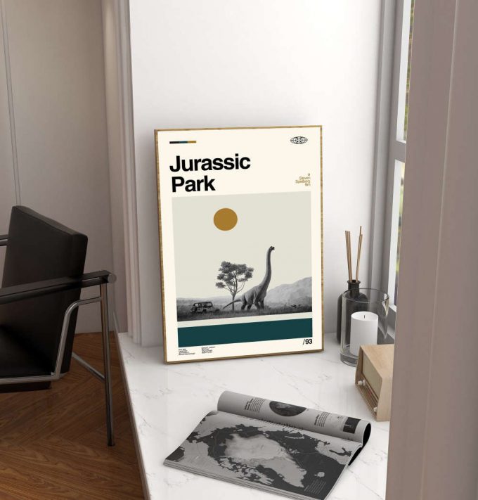 Jurassic Park Poster For Home Decor Gift - Steven Spielberg - Classic Poster For Home Decor Gift - Retro Poster For Home Decor Gifts - Minimal Movie Art - Modern Vintage - Move Gifts - Favorite Movie 2