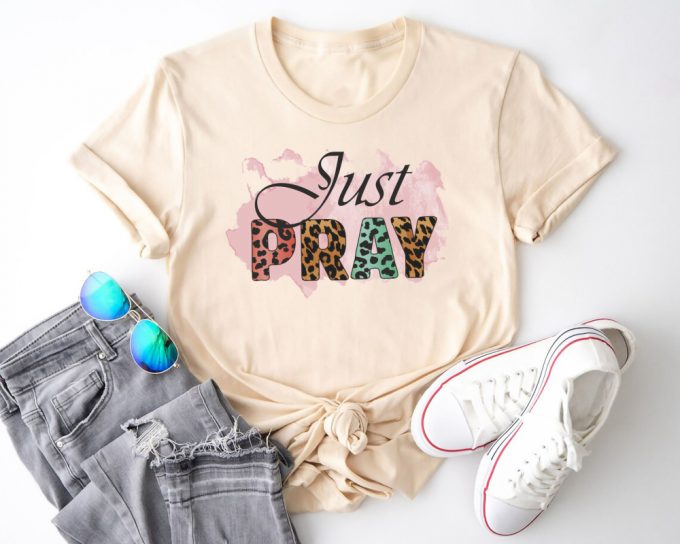 Faithful Expression: Just Pray Shirt Christian T-Shirt With Bible Verses Jesus And Religious Symbols 2