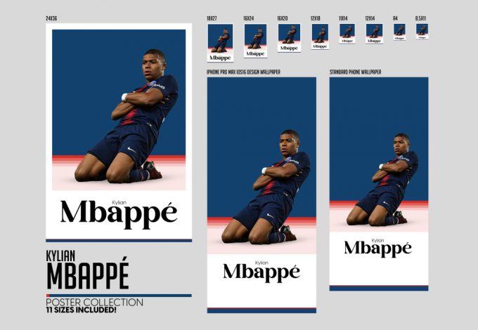 Kylian Mbappé Poster, Paris Saint Germain, Soccer Gifts, Sports Poster, Football Player Poster, Soccer Wall Art, Sports Bedroom Posters 3