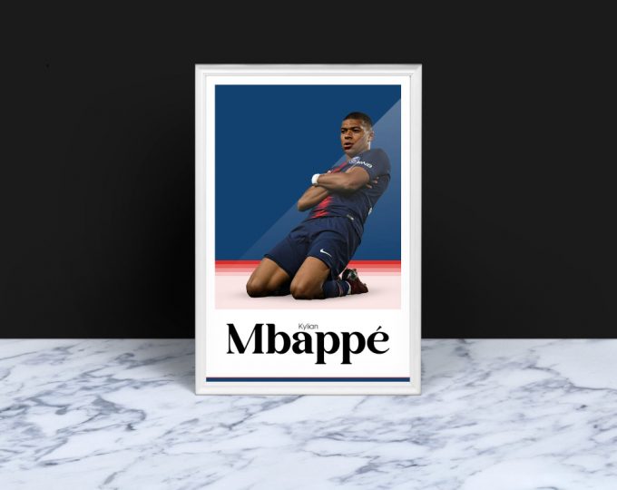 Kylian Mbappé Poster, Paris Saint Germain, Soccer Gifts, Sports Poster, Football Player Poster, Soccer Wall Art, Sports Bedroom Posters 5