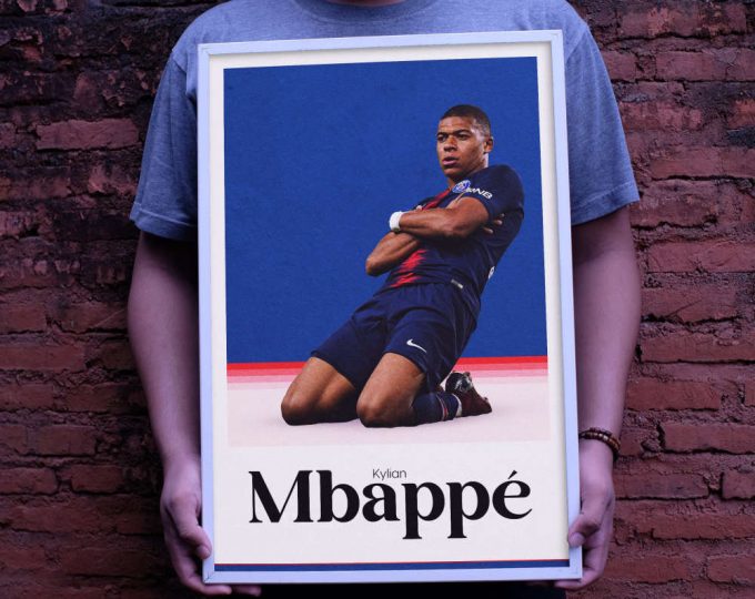 Kylian Mbappé Poster, Paris Saint Germain, Soccer Gifts, Sports Poster, Football Player Poster, Soccer Wall Art, Sports Bedroom Posters 6