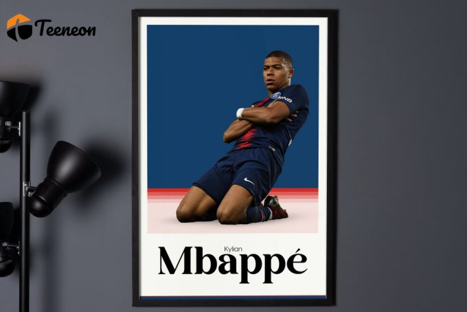 Kylian Mbappé Poster, Paris Saint Germain, Soccer Gifts, Sports Poster, Football Player Poster, Soccer Wall Art, Sports Bedroom Posters 1