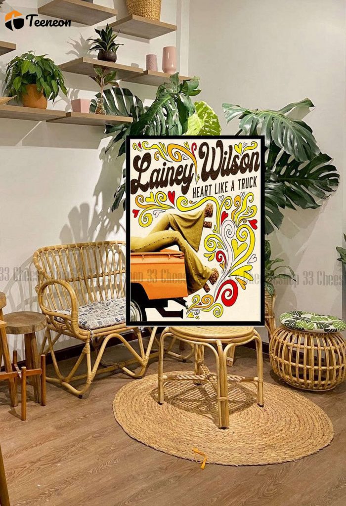 Lainey Wilson Heart Like A Truck Poster For Home Decor Gift 4