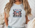 Land Of The Free Because Of The Brave Shirt, 4th Of July T-shirt, Independence Day, Western America Shirt, Country Shirt, Western Skull Tee