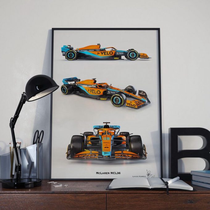 Lando Norris Daniel Ricciardo Mclaren Mcl36 2022 Design Formula 1 F1 Poster For Home Decor Gift 2