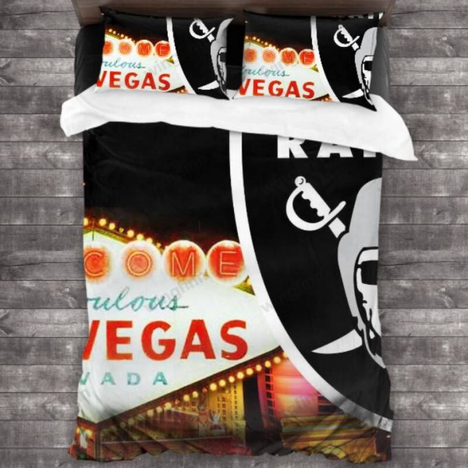 Ultimate Las Vegas Raiders Fan Gift: 3Pcs Bedding Set Gift For Fans With Duvet Cover &Amp;Amp; Pillow Cases - 1451 1