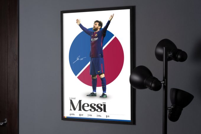 Leo Messi Poster, Lionel Messi Football, Soccer Gifts, Sports Poster, Football Player Poster, Soccer Wall Art, Sports Bedroom Posters 5