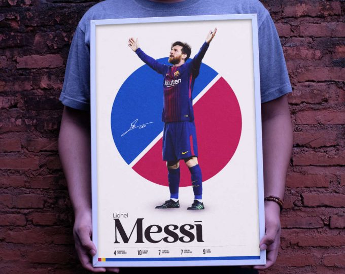 Leo Messi Poster, Lionel Messi Football, Soccer Gifts, Sports Poster, Football Player Poster, Soccer Wall Art, Sports Bedroom Posters 6