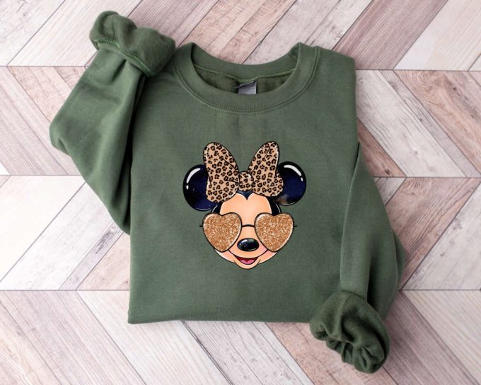 Leopard Minnie Sweatshirt, Minnie Mouse Sweater, Animal Print Sweater, Safari Mouse Sweatshirt, Leopard Sweater, Disney Minnie Sweatshirt