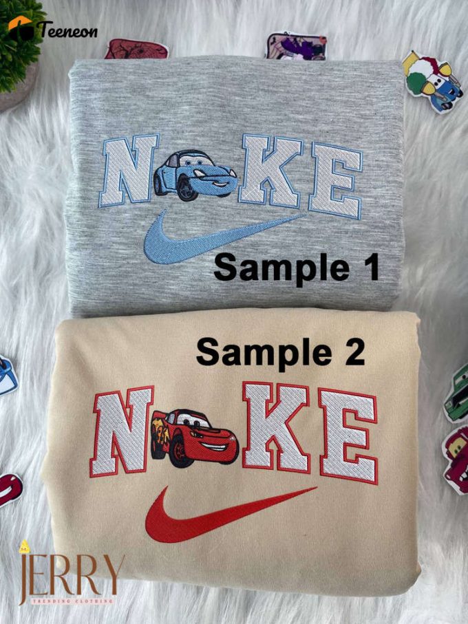 Lightning Mcqueen And Sally Disney Nike Embroidered Sweatshirts 1