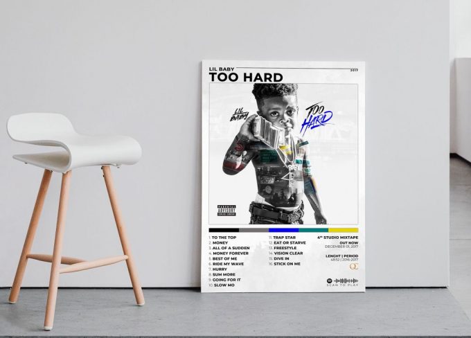 Lil Baby Album Poster For Home Decor Gift, Poster For Home Decor Gift Cover Album Too Hard Lil Baby 2