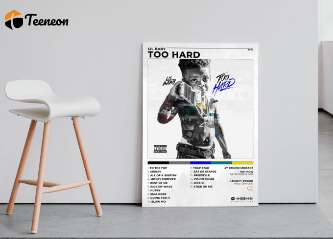 Lil Baby Album Poster For Home Decor Gift, Poster For Home Decor Gift Cover Album Too Hard Lil Baby 1