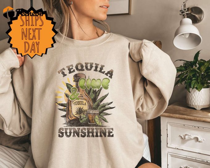 Lime And Sunshine Sweatshirt, Vacation Sweater, Drinking Sweatshirt, Margarita Sweater,Beach Sweater Funny Sweatshirt,Womens Summer 1