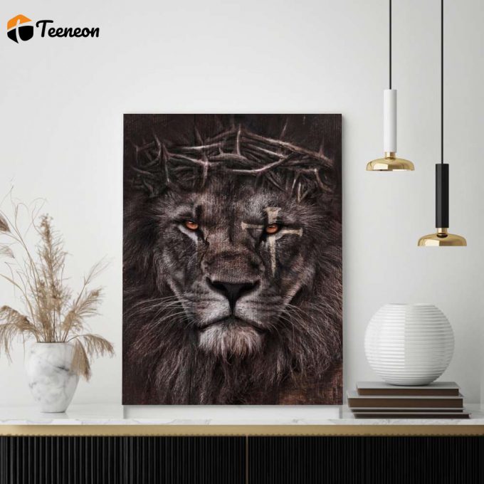 Lion Crown Of Thorns God’s Cross Eye Poster For Home Decor Gift For Home Decor Gift 1