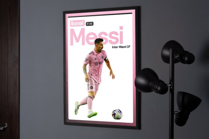 Lionel Messi Poster, Mls Miami Football, Soccer Gifts, Sports Poster, Football Player Poster, Soccer Wall Art, Sports Bedroom Posters 5