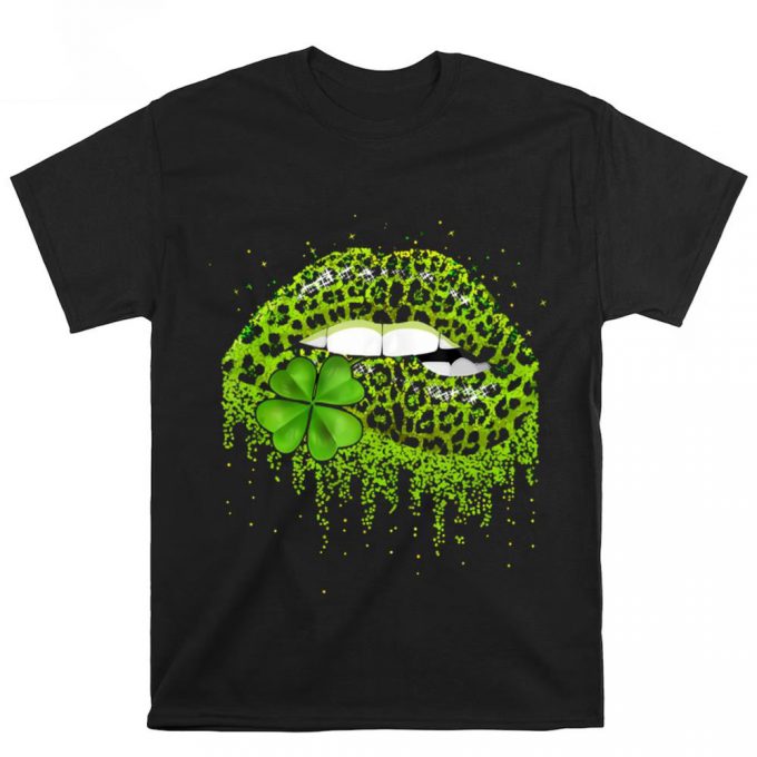 Lips Sexy Irish Leopard Print Shamrock Green St Patrick’s Day T Shirt 2