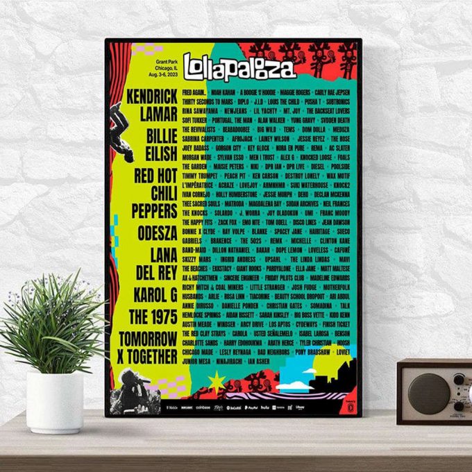 Lollapalooza Tour 2023 Poster For Home Decor Gift, Music Poster For Home Decor Gift 2