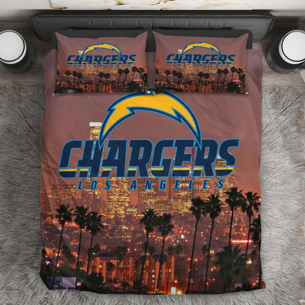Los Angeles Chargers City V2 3Pcs Bedding Set Gift For Fans - Perfect Gift For Fans Duvet Cover &Amp; Pillow Cases 2