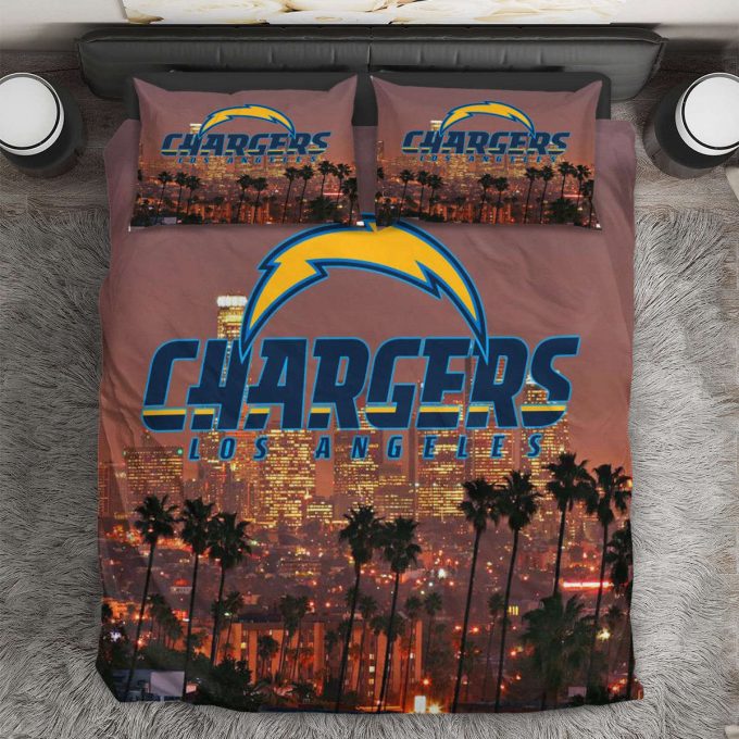Los Angeles Chargers City V2 3Pcs Bedding Set Gift For Fans - Perfect Gift For Fans Duvet Cover &Amp;Amp; Pillow Cases 1
