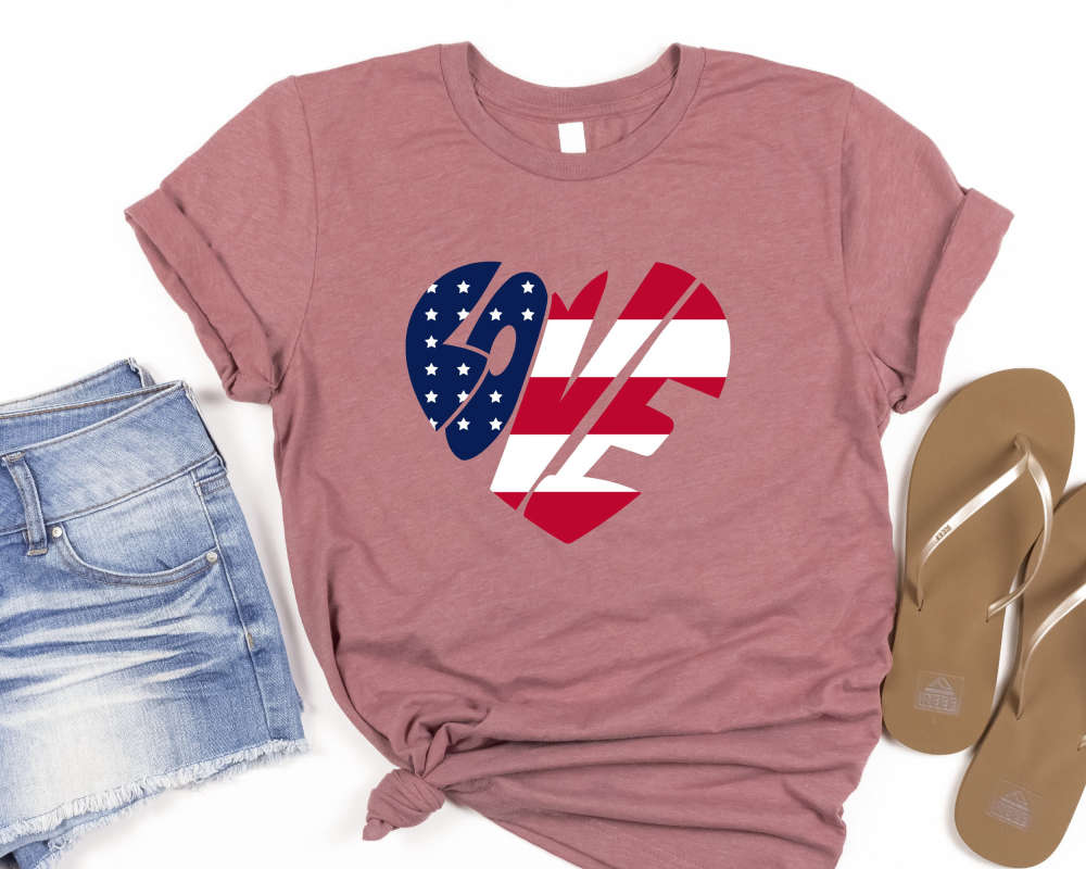 Love America Flag Shirt, Independence Day Shirt, 4th Of July Party Shirt, USA Flag Shirt, America Patriotic Celebration Shirt, Freedom Shirt 147