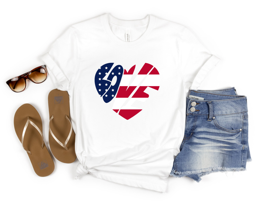 Love America Flag Shirt, Independence Day Shirt, 4th Of July Party Shirt, USA Flag Shirt, America Patriotic Celebration Shirt, Freedom Shirt 149