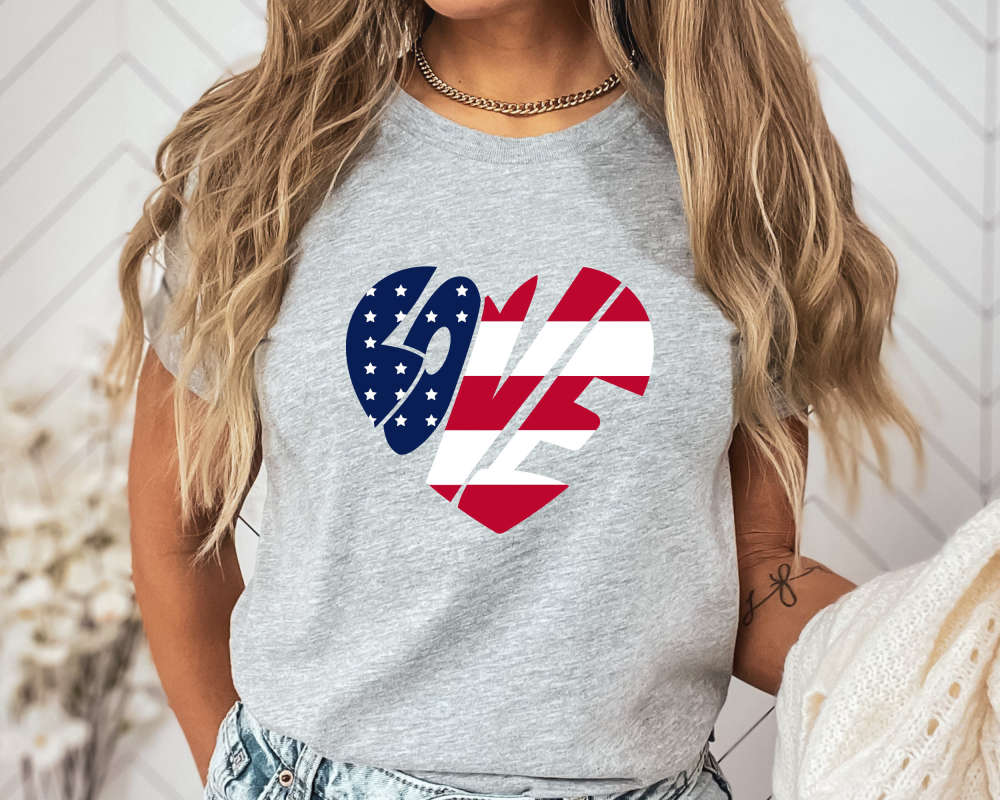 Love America Flag Shirt, Independence Day Shirt, 4th Of July Party Shirt, USA Flag Shirt, America Patriotic Celebration Shirt, Freedom Shirt 151