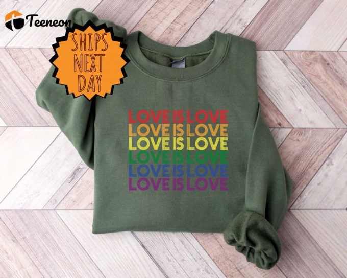 Love Is Love Sweatshirt, Womens Love Is Love Sweater, Pride Sweat, Mens Love Is Love Sweat, Kindness Sweater, Lgbtq Support Sweat, Gay Pride 1