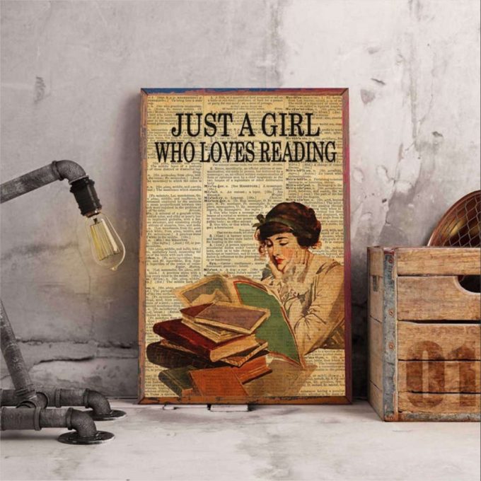 Love Reading Book Just A Girl Who Loves Reading Poster For Home Decor Gift For Home Decor Gift 2