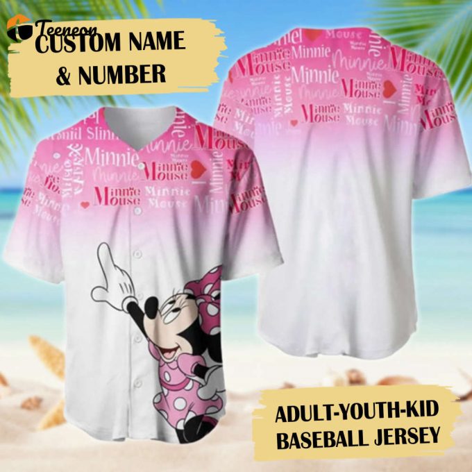 Custom Lovely Mouse Baseball Jersey Cartoon Movie Shirt Gift 1