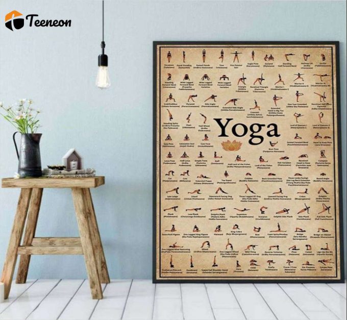 Lyengar Yoga Asanas Meditation Poster For Home Decor Gift For Home Decor Gift 1