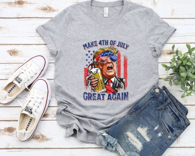 Make 4Th Of July Great Again Shirt, Fourth Of July T-Shirt, Trump 4Th Of July T-Shirt, Trump 2024, Donald Trump 2024, Trump He’Ll Be Back