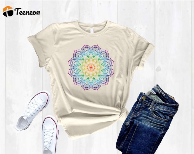 Mandala Chakra Shirt - Spiritual Yoga Heart Tee For Yogi &Amp;Amp; Yoga Teachers 1