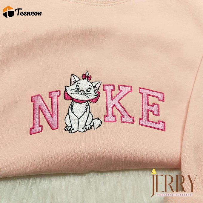 Marie Cat Nike Embroidered Sweatshirt &Amp;Amp; Disneyland Family Shirts: Nike Inspired Hoodie 1