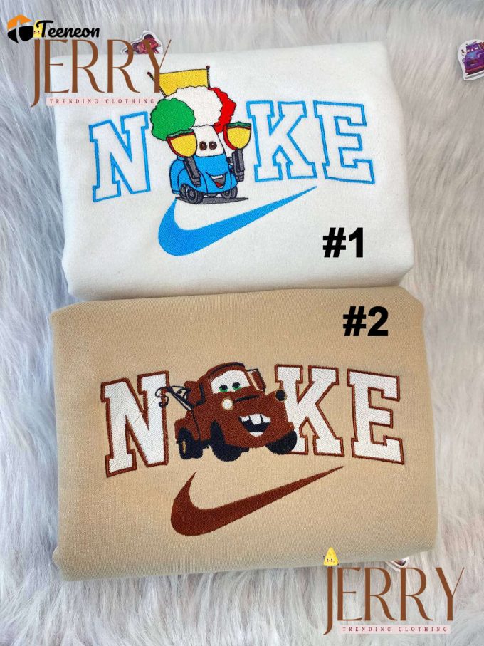 Mater And Guido Cars Disney Nike Embroidered Sweatshirts 1