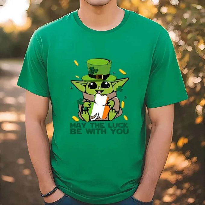 May The Luck Be With You Baby Yoda Star Wars X St Patrick’s Day T Shirt 2