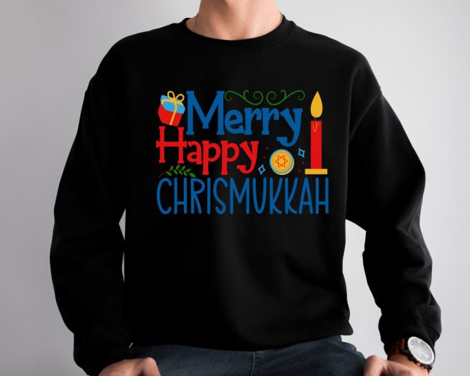 Shine &Amp; Celebrate With Merry Happy Chrismukkah Shirt - Festival Of Lights Hanukkah &Amp; Chanukah Shirt 2