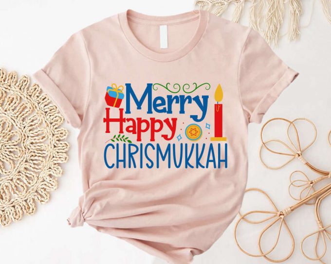 Shine &Amp; Celebrate With Merry Happy Chrismukkah Shirt - Festival Of Lights Hanukkah &Amp; Chanukah Shirt 4