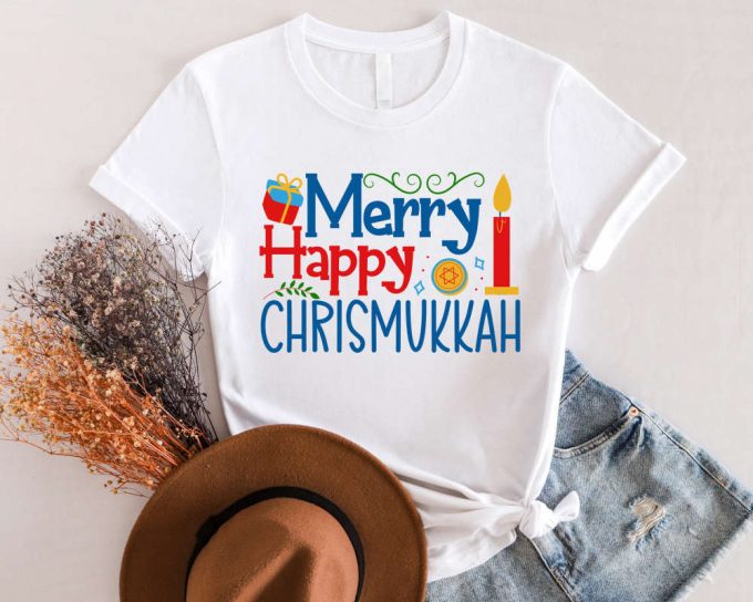 Shine &Amp; Celebrate With Merry Happy Chrismukkah Shirt - Festival Of Lights Hanukkah &Amp; Chanukah Shirt 5