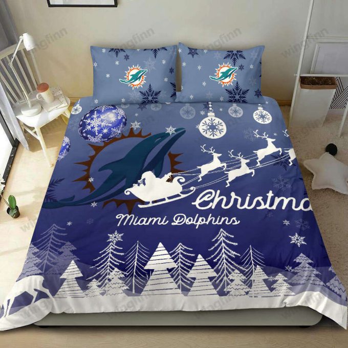 Miami Dolphins 3Pcs Bedding Set Gift For Fans: Perfect Gift For Fans – Duvet Cover &Amp;Amp; Pillow Cases 1